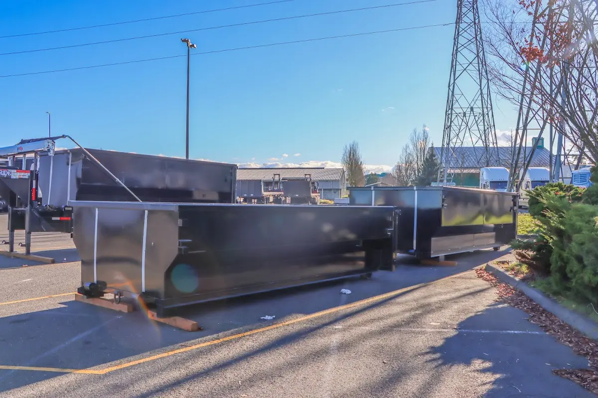 Roll-off dumpster ready for waste disposal at job site for 15 Yard Dumpster Rental in Ossining